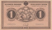 FINLAND P.19 - 1 Markka 1916 AU