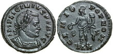Licinius I. AD 308-324. Æ Follis 21mm, 3.65 g. London