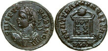 Crispus. Caesar, AD 316-326. Æ Follis 19mm, 3.03 g. London