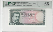 ICELAND P.45a - 500 Kronur 1961 PMG 66 EPQ