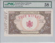 ROMANIA-P.57a-10.000-Lei-1946--PMG-58-EPQ