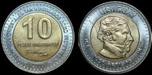 URUGUAY KM.121 - 10 Pesos 2000 150 years of the death of Gen. J. G. Artigas UNC