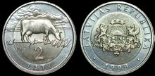 LATVIA KM.38 - 2 lats 1999 UNC