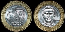 DOMINICAN REPUBLIC KM.89 - 5 Pesos 2002 UNC