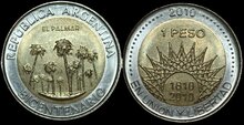 ARGENTINA KM.156 -  1 Peso 2010 El Palmar UNC
