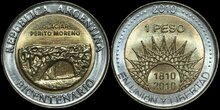 ARGENTINA KM.160 - 1 Peso 2010 Glaciar Perito Moreno UNC