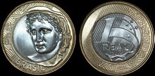 BRASIL KM.652a - 1 Reaal 2008 UNC