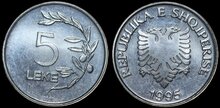 ALBANIA KM.76 - 5 Leke 1995 UNC