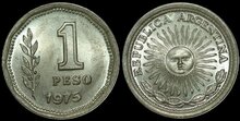 ARGENTINA KM.69 - 1 Peso 1975 UNC