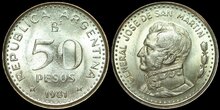 ARGENTINA KM.83a - 50 Pesos 1981 UNC