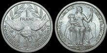 NEW CALEDONIA KM.2 - 1 Franc 1949 UNC
