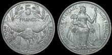 NEW CALEDONIA KM.16 - 5 Francs 1952 XF/AU
