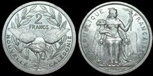 NEW CALEDONIA KM.14 - 2 Francs 1983 UNC