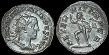 Philip II. As Caesar, AD 244-247. AR Antoninianus 21mm, 4.38 g. Rome Sol