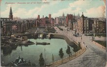 AMSTERDAM - Panorama van af het Centr: Station