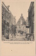 AMSTERDAM - De Heiligeweg met Kistenmakerspand op den hoek van de Olieslagerssteeg te Amsterdam in 1774