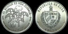 CUBA KM.133 - 1 Peso 1985 UNC F.A.O. - Forestry