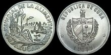 CUBA KM.78 - 1 Peso 1981 UNC World Food Day - Sugar