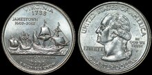 UNITED STATES KM.309 - 1/4 Dollar 2000 Virginia UNC