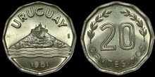 URUGUAY KM.67 - 20 Centimos 1981 UNC