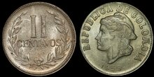 COLOMBIA KM.214 - 2 Centavos 1965 XF/AU
