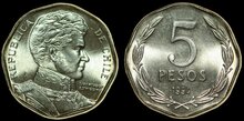 CHILE KM.232 - 5 Pesos 1994 UNC