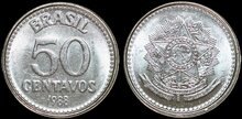 BRASIL KM.604 - 50 Centavos 1988 UNC