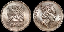 FIJI KM.50a - 2 Cents 1992 UNC