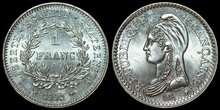 FRANCE KM.1004.1 - 1 Franc 1992 200th Ann. Republic UNC