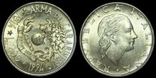 ITALY KM.164 - 200 Lire 1994 180th Anniversy of the Carabinieri UNC