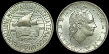 ITALY KM.151 - 200 Lire 1992 Philathelic and Numismatic Exposition UNC