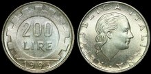 ITALY KM.105 - 200 lire 1995 UNC
