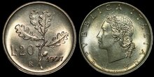 ITALY KM.97.2 - 20 Lire 1997 UNC