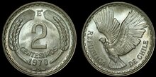 CHILE KM.193 - 2 Centesimos 1970 AU