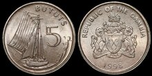 GAMBIA KM.55 - 5 Bututs 1998 UNC