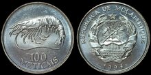 MOZAMBIQUE KM.120 - 100 Meticais 1994 UNC