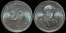 MAURITIUS KM.53 - 20 Cents 2001 UNC