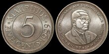 MAURITIUS KM.52 - 5 Cents 1999 UNC