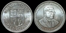 MAURITIUS KM.55 - 1 Rupee 2002 UNC