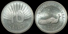 MACEDONIA KM. 31 - 10 Denari 2008 UNC