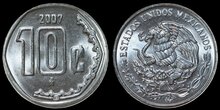 MEXICO KM.547 - 10 Centavos 2007 UNC