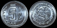 MEXICO KM.546 - 5 Centavos 1998 UNC