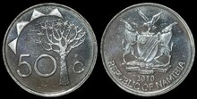 NAMIBIA KM.3 - 50 Cents 2010 UNC