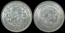 SIERRA LEONE KM.20 - 20 Cents 1964 UNC