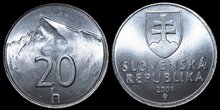 SLOVAKIA KM.18 - 20 Halierov 2001 UNC