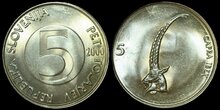 SLOVENIA KM.6 - 5 Tolarjev 2000 UNC