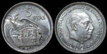 SPAIN KM.786 - 5 Pesetas 1957 UNC