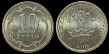 TAJIKISTAN KM.3 - 10 Dirams 2006 UNC