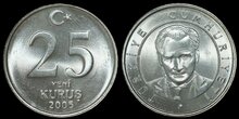 TURKEY KM.1167 - 25 Kurus 2005 UNC