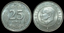 TURKEY KM.1242 - 25 Kurus 2009 UNC